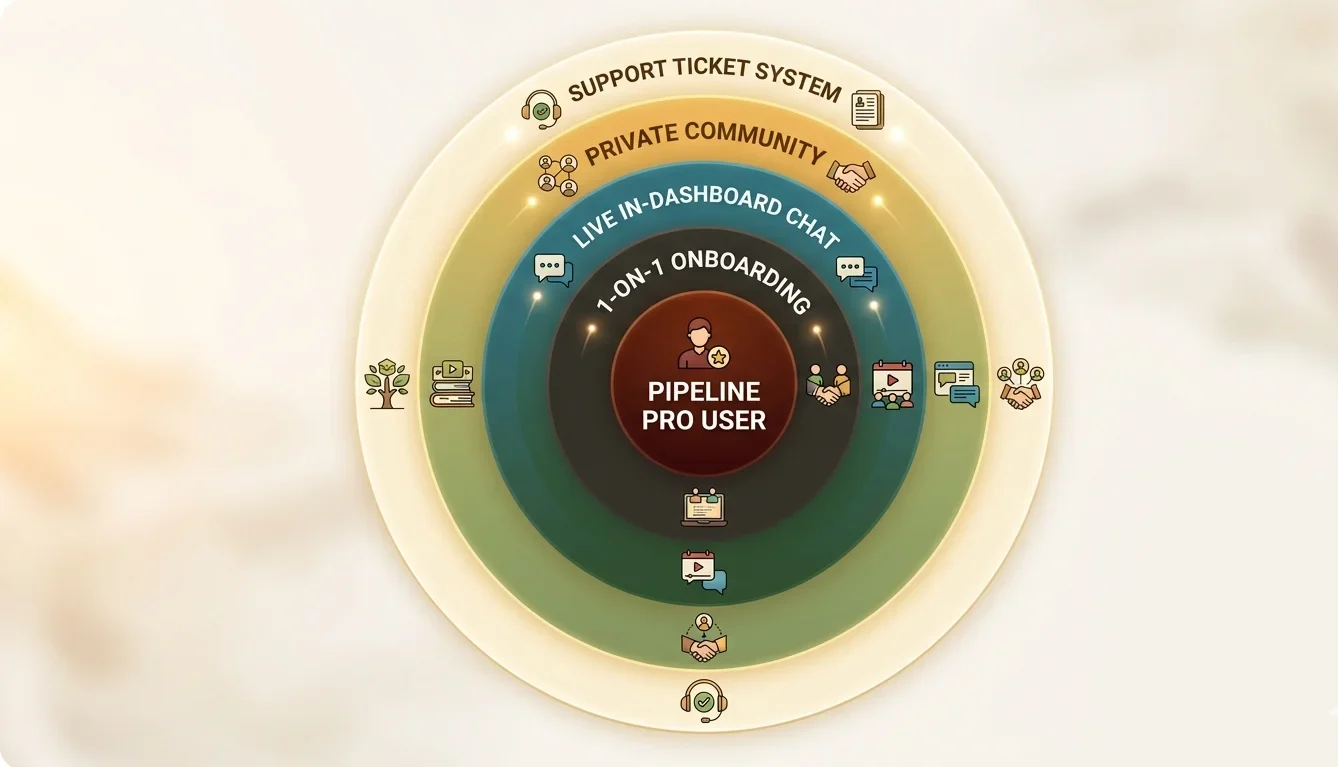 Pipeline Pro's six-layer support system surrounding every user