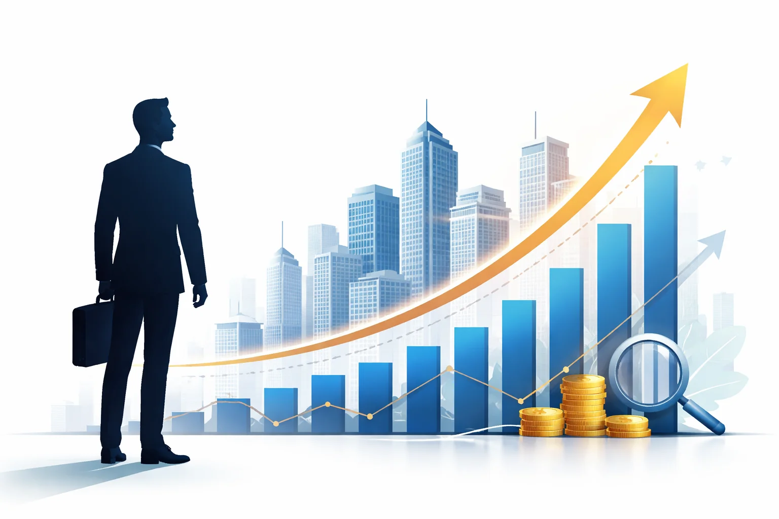 A sophisticated digital illustration showcasing architectural blueprints of luxury residential buildings overlapping with a modern commercial skyscraper, symbolizing the diverse real estate investment portfolio managed by Pedro Vaz Paulo Real Estate Investment.