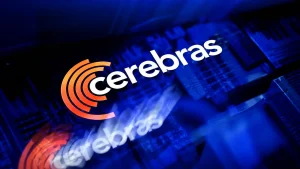 cbrs technology logo displayed on a futuristic blue background representing CBRS Stock and AI semiconductor market trends