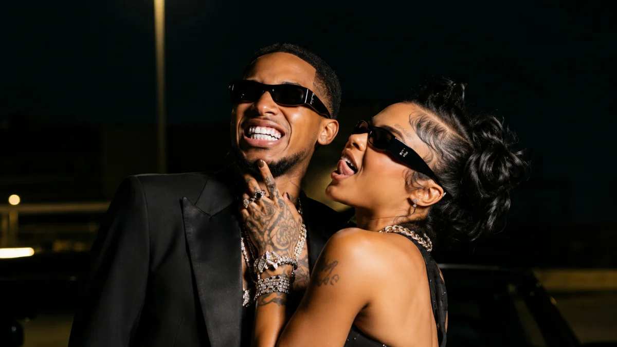 Stylish celebrity couple enjoying a luxury nightlife moment inspired by DDG Net Worth and modern entertainment lifestyle