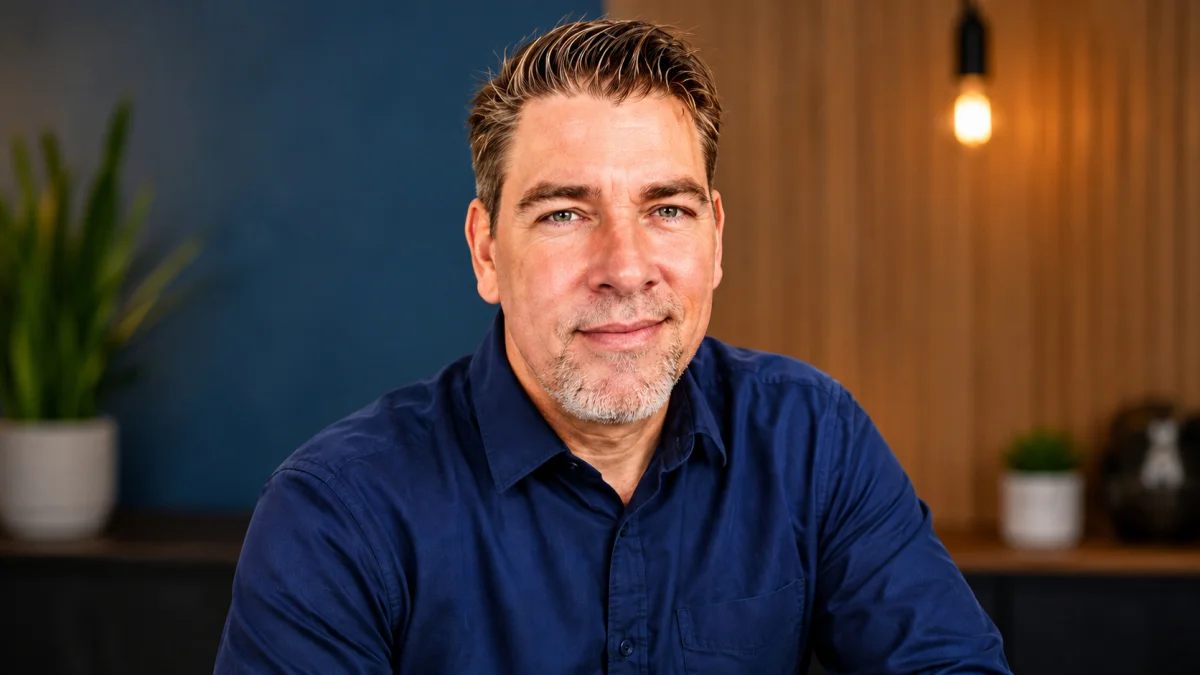Professional Kevin Knasel portrait with a modern office-style background for Kevin Knasel Net Worth related content and business profile use.