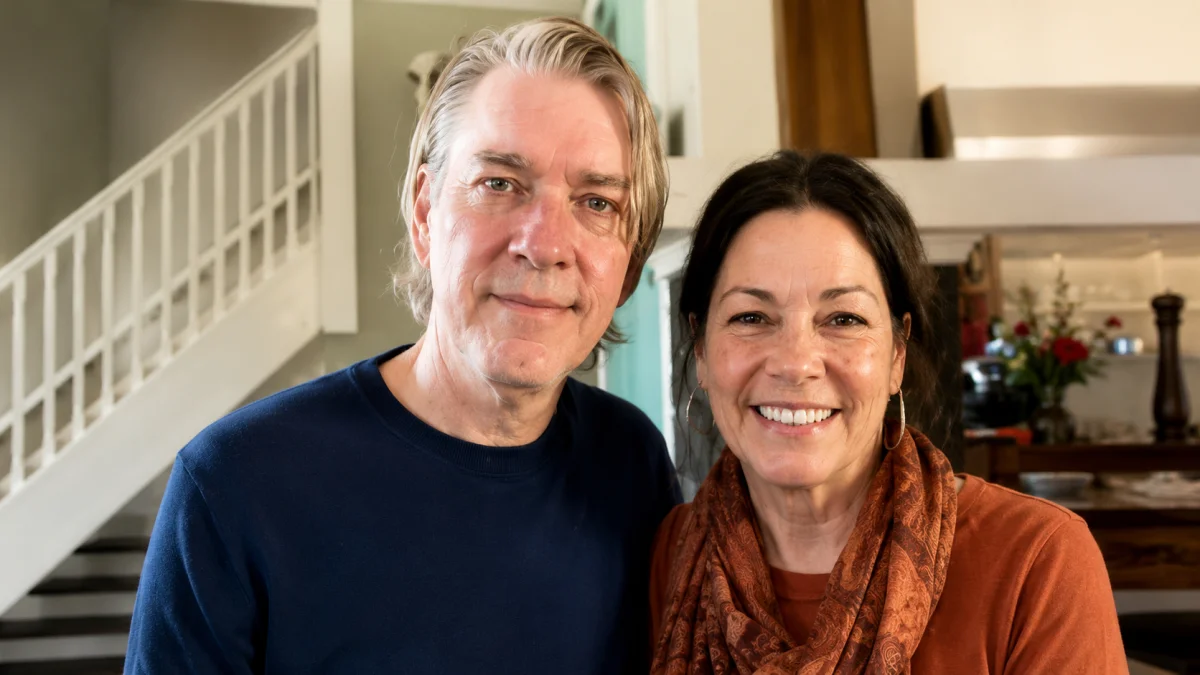 Kevin Knasel Net Worth image showing Kevin Knasel with a woman in a cozy indoor home setting smiling at the camera.
