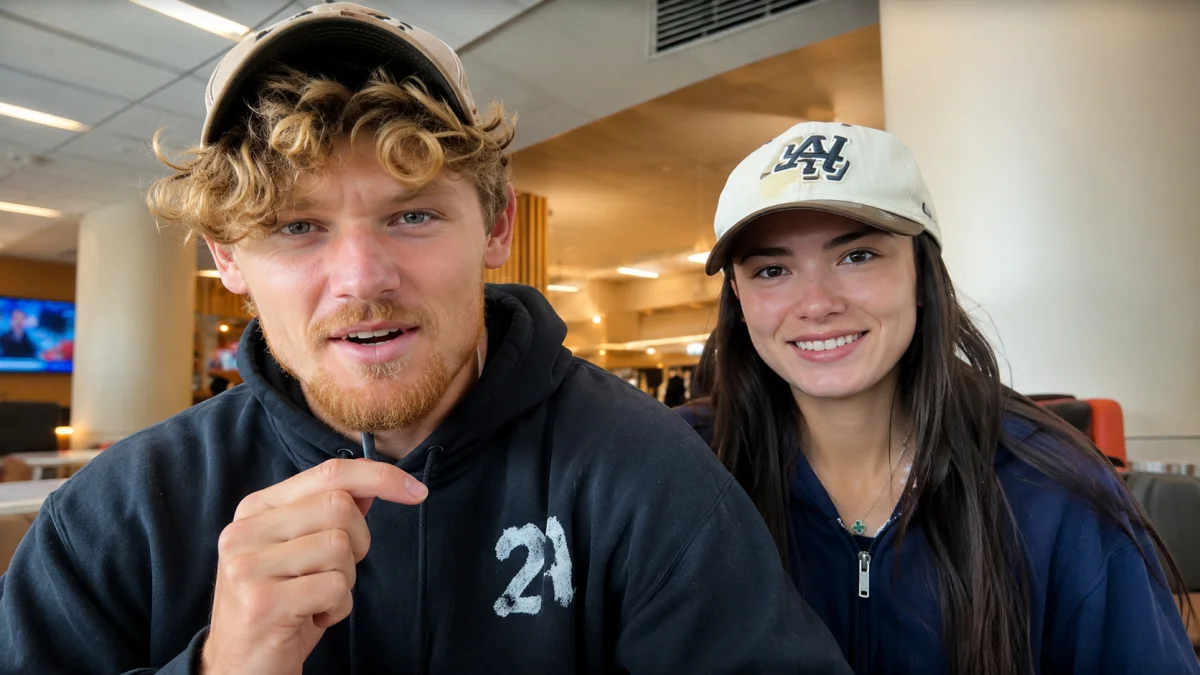 Ryan Trahan sitting with a friend indoors in a casual YouTube moment related to Ryan Trahan Net Worth and creator lifestyle content