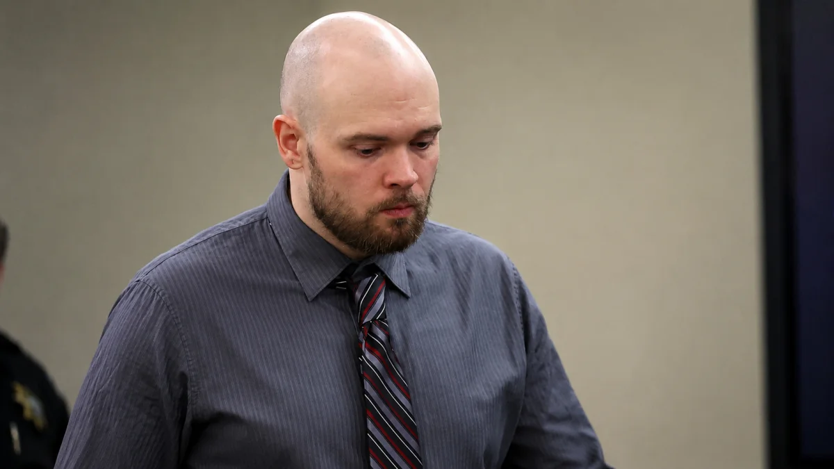 Convicted killer Tanner Horner stands in a Texas courtroom during his May 2026 sentencing phase, where a jury unanimously decided on the death penalty for the 2022 murder of 7-year-old Athena Strand.