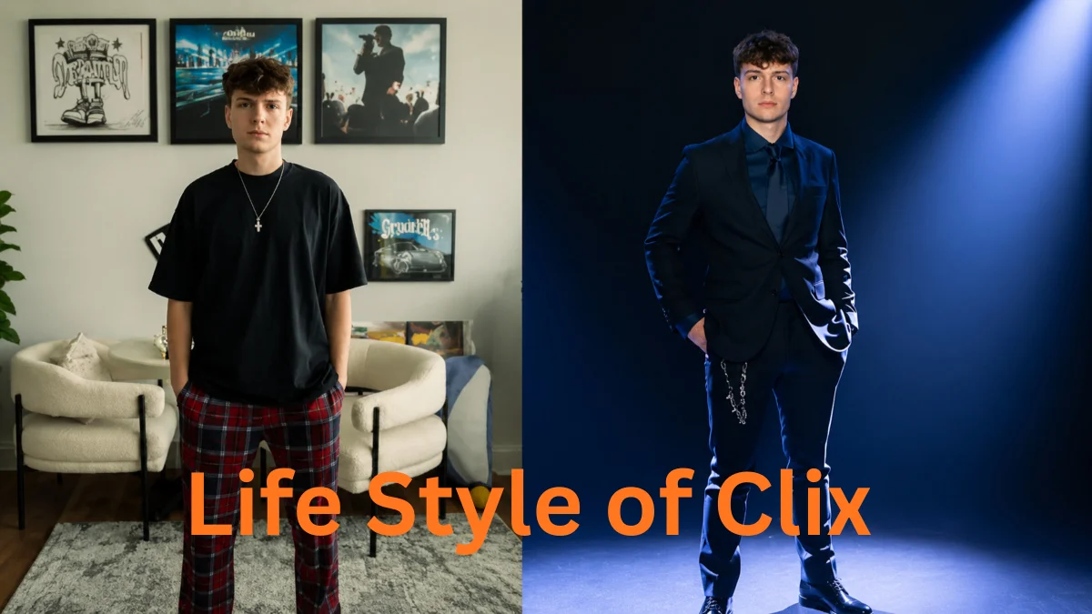 Clix posing in casual and formal outfits, showcasing his lifestyle, fashion choices, and the success behind Clix Net Worth in esports and content creation.