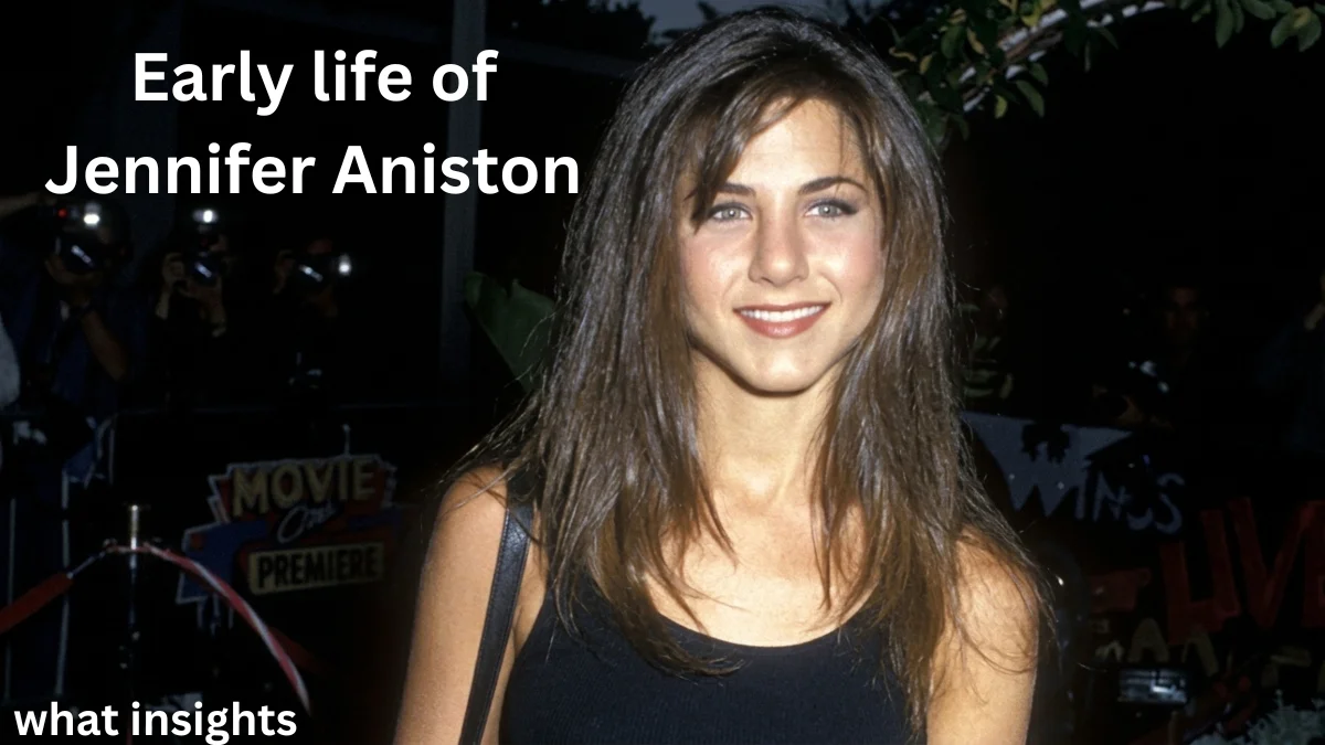 Young Jennifer Aniston at a public appearance, featured in a Jennifer Aniston Net Worth article about her early life, career beginnings, and path to success