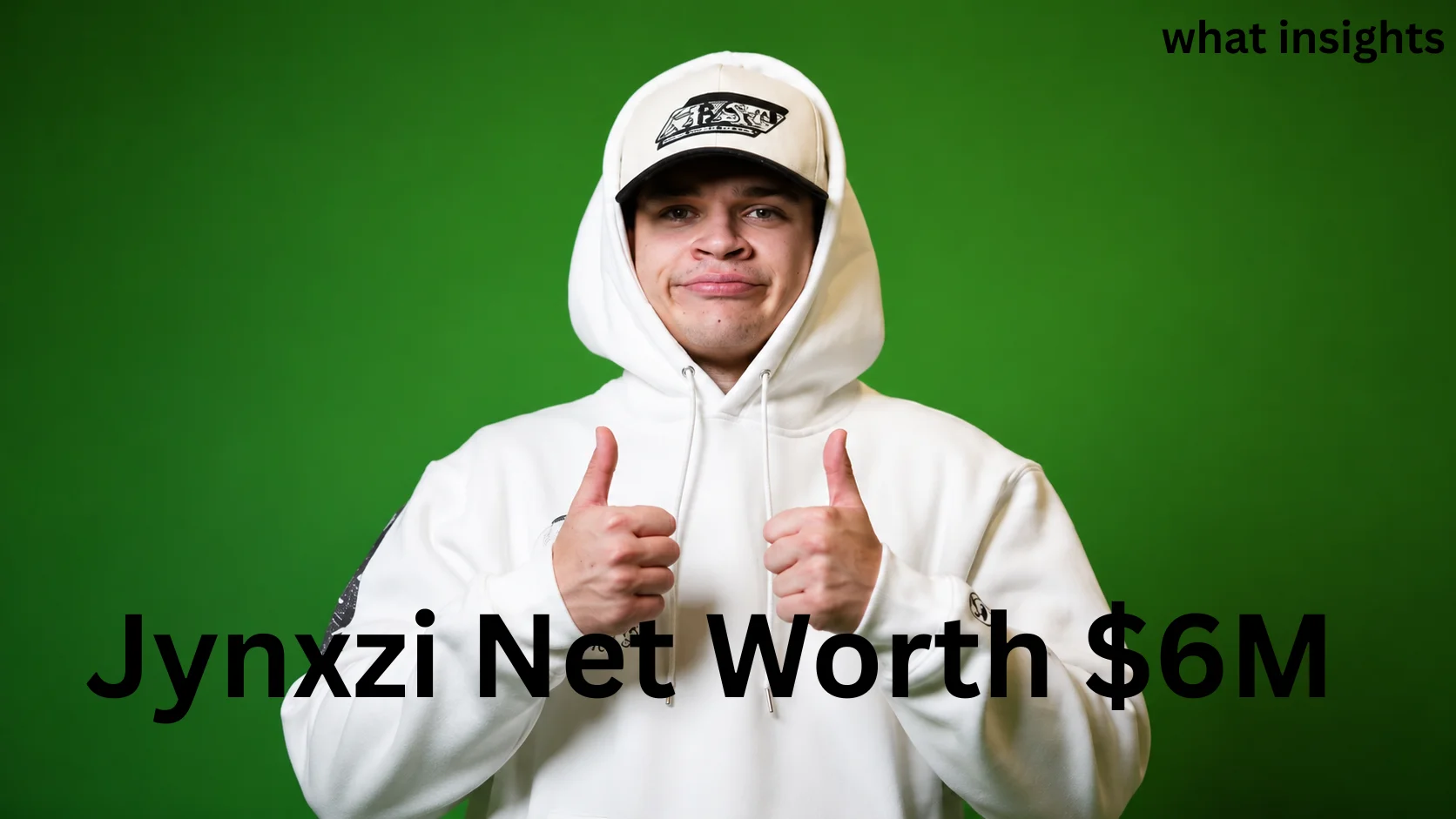 Jynxzi posing with thumbs up in white hoodie representing Jynxzi Net Worth and his online streaming success