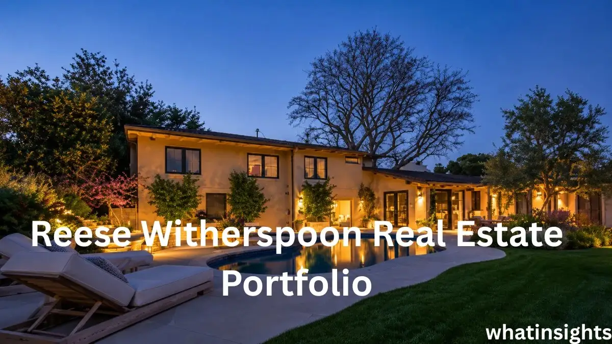 Luxury mansion with swimming pool and landscaped backyard showcasing properties linked to Reese Witherspoon Net Worth and real estate portfolio investments.