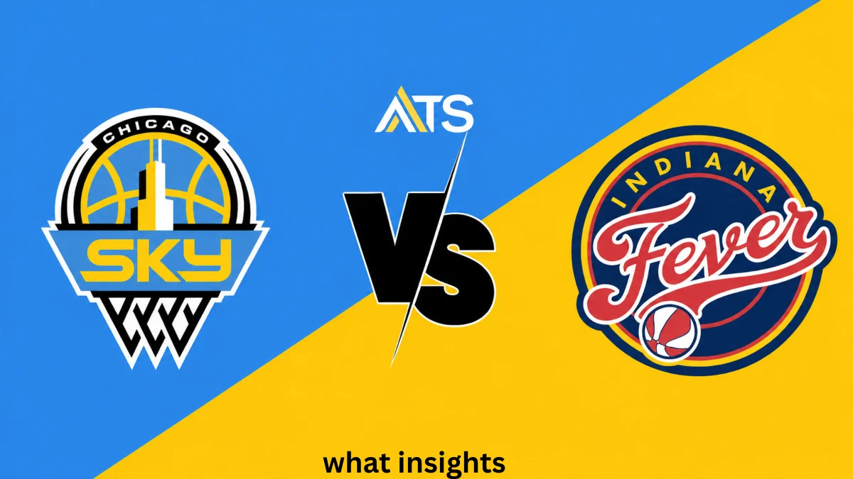 Sky vs Fever WNBA matchup graphic featuring Chicago Sky and Indiana Fever logos in a basketball game preview design