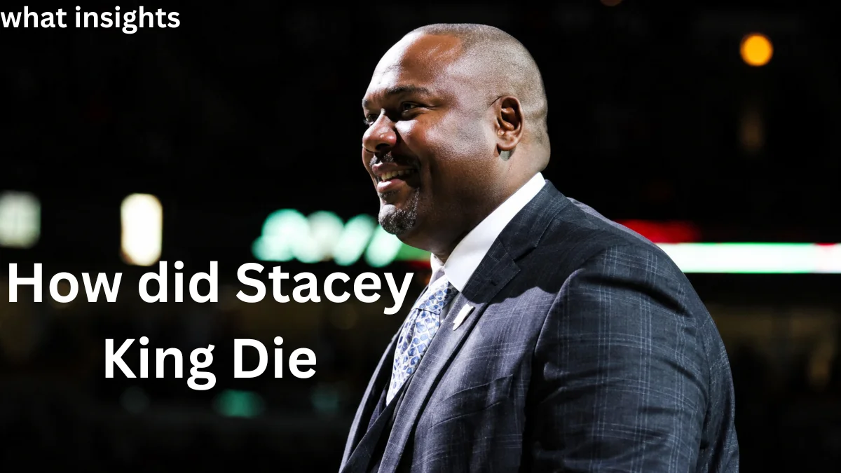 Portrait of former Chicago Bulls player and broadcaster stacey king smiling during an NBA arena event, representing his legacy with the Chicago Bulls.