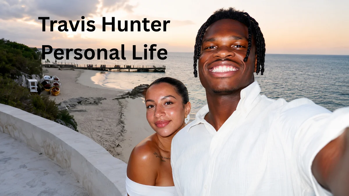 Travis Hunter enjoying a beachside moment with his partner, showcasing his lifestyle and personal life alongside Travis Hunter Net Worth, endorsements, and career success.